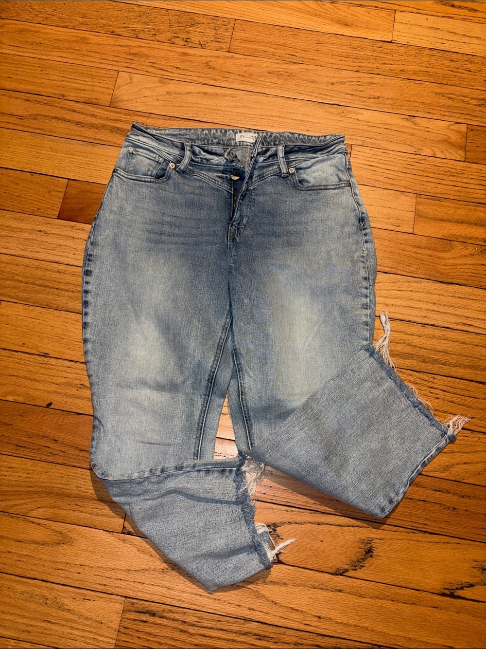 Maurices Light Blue Distressed Boyfriend Jeans